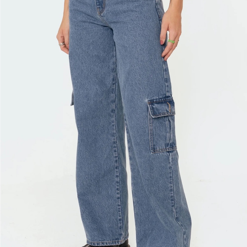 Women's Blue Cargo Jeans